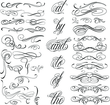 384x368 Calligraphic Design Elements Free Vector Download