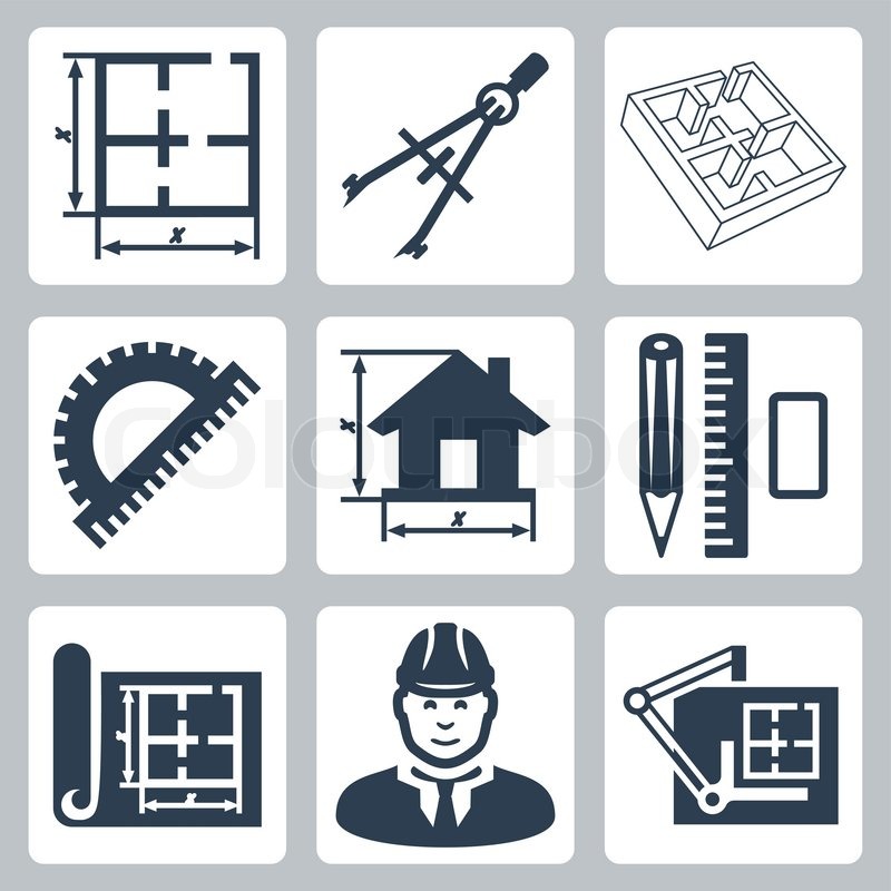 Vector Building Design Icons Set Stock Vector Colourbox 800x800 Vector Building Design Icons Set Stock Vector Colourbox