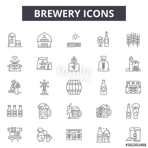 Brewer Line Icons, Signs Set, Vector Brewer Outline Concept 500x500 Brewer Line Icons, Signs Set, Vector Brewer Outline Concept