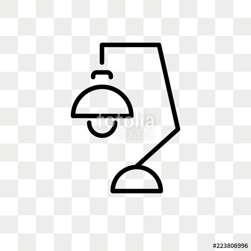 500x500 Desk Lamp Vector Icon Isolated On Transparent Background, Desk