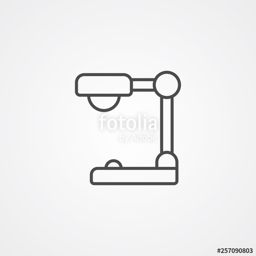 500x500 Desk Lamp Vector Icon Sign Symbol Stock Image And Royalty Free