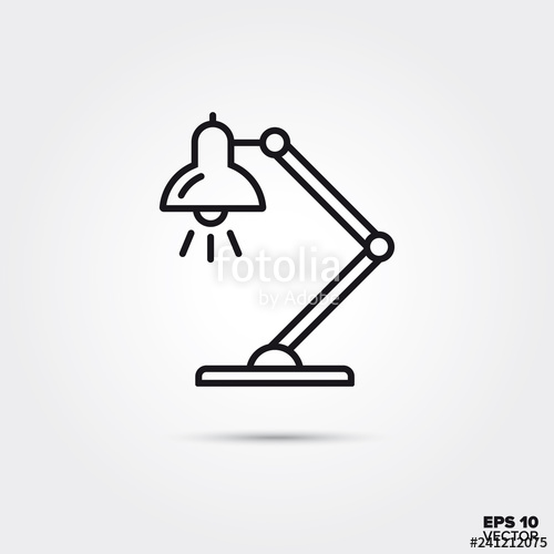 500x500 Desk Lamp Vector Line Icon Stock Image And Royalty Free Vector