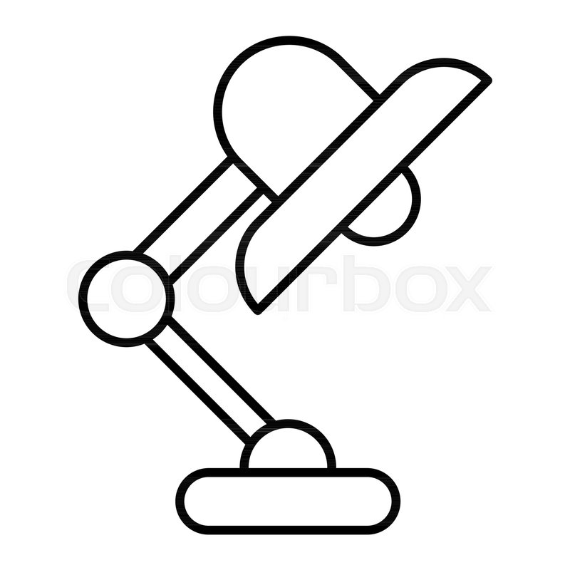 800x800 Office Lamp Thin Line Icon Desk Lamp Stock Vector Colourbox
