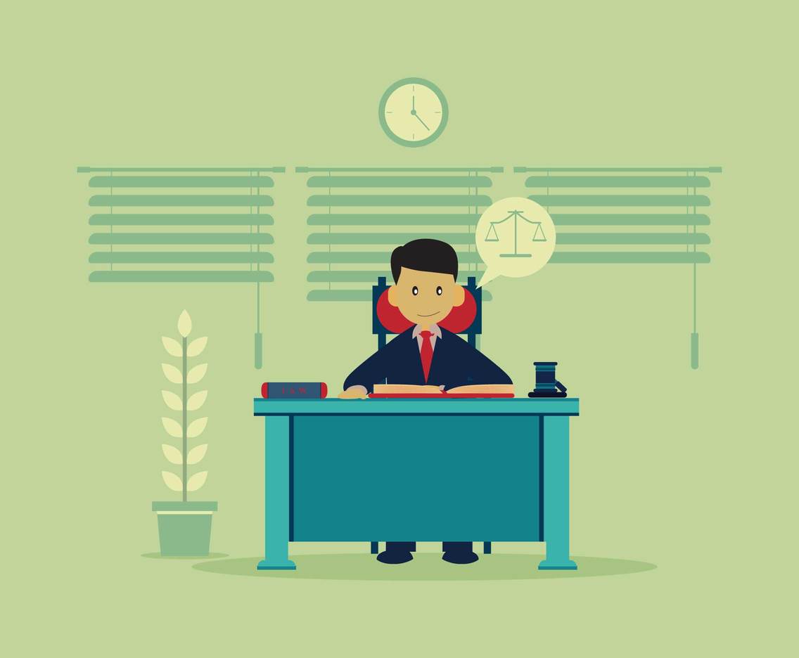 1136x936 Lawyer At Desk Vector Illustration Vector Art Graphics