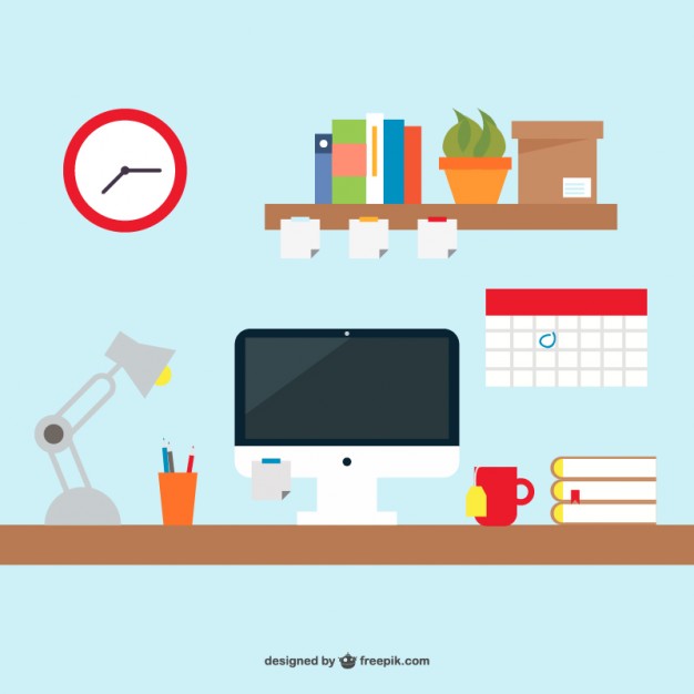 626x626 Office Desk Simple Design Free Vector Free Vectors Ui Download