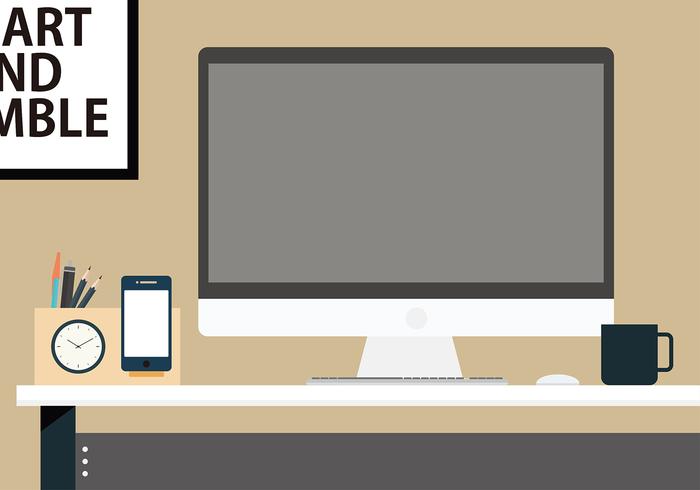 700x490 Pen Holder Desk Vector