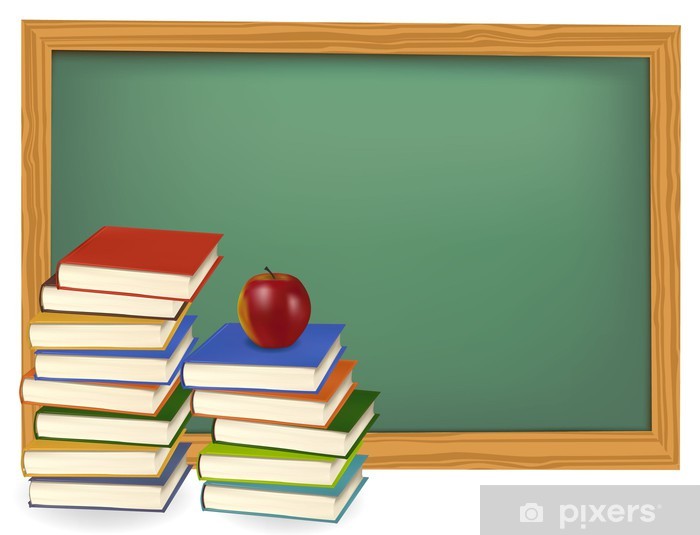 700x535 School Books With Apples On The Desk Vector Wall Mural Pixers