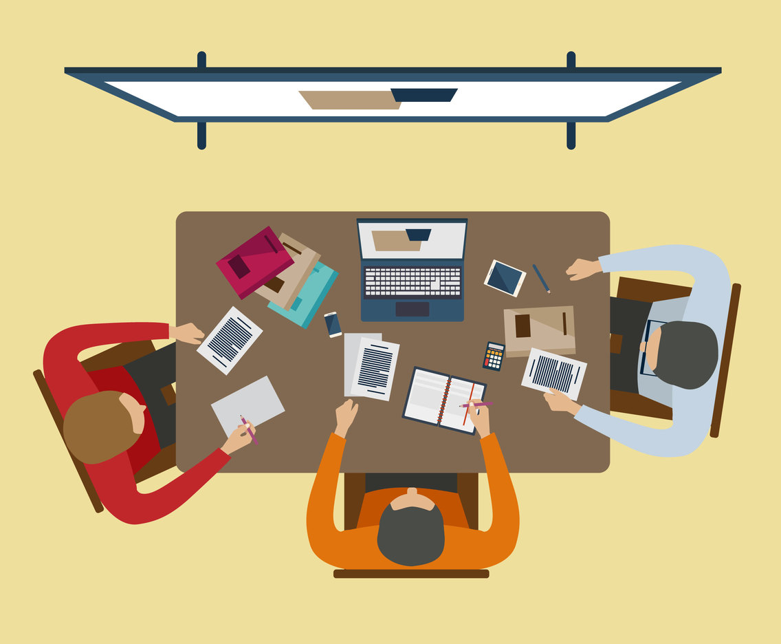 1136x936 Teamwork Desk Vector Vector Art Graphics