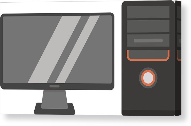 651x428 Desktop Computer Vector Illustration Canvas Print Canvas Art