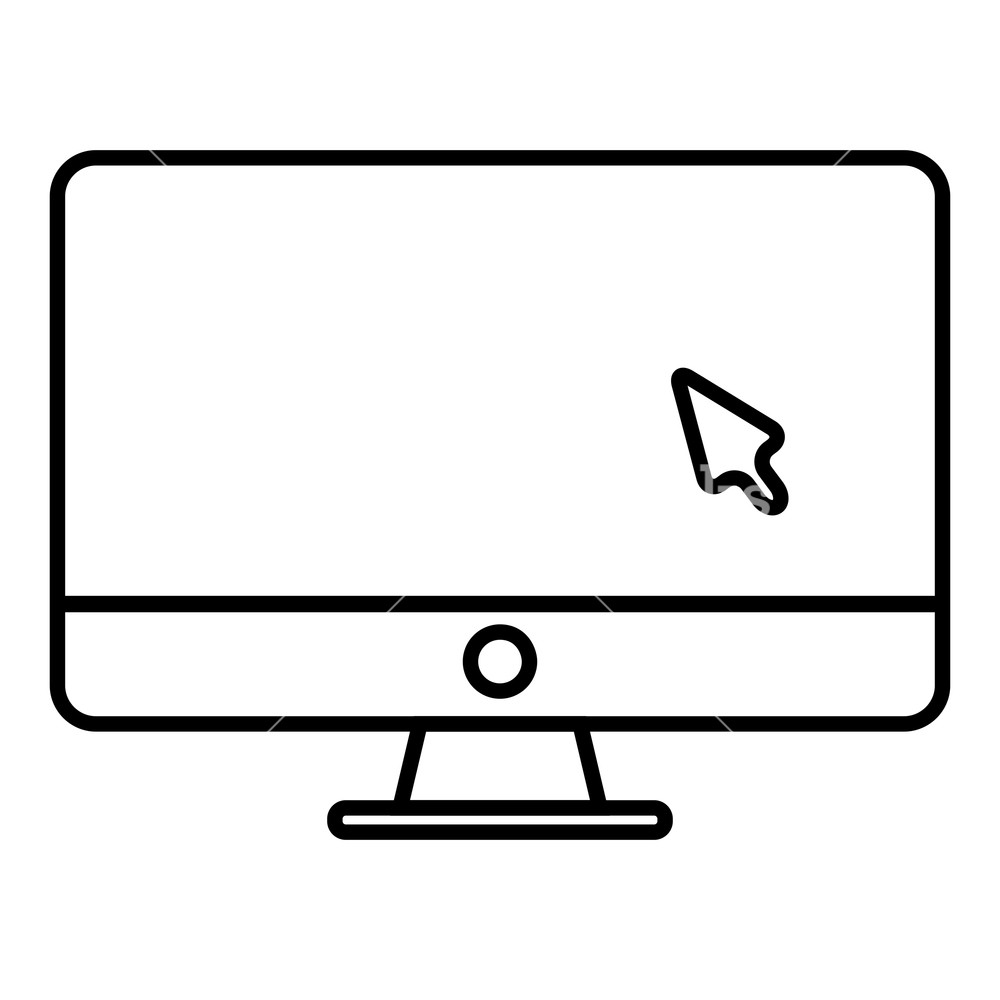 1000x1000 Modern Desktop Computer Vector Illustration Royalty Free Stock