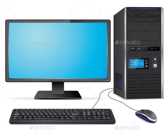 Desktop Computer Vector at Vectorified.com | Collection of Desktop ...