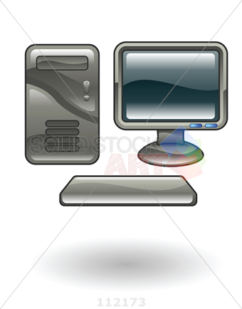 340x434 Stock Illustration Of Floating Desktop Computer Vector Drawing
