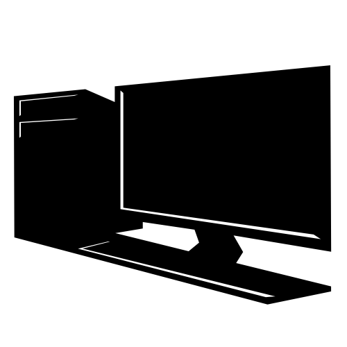 500x500 Black Desktop Computer