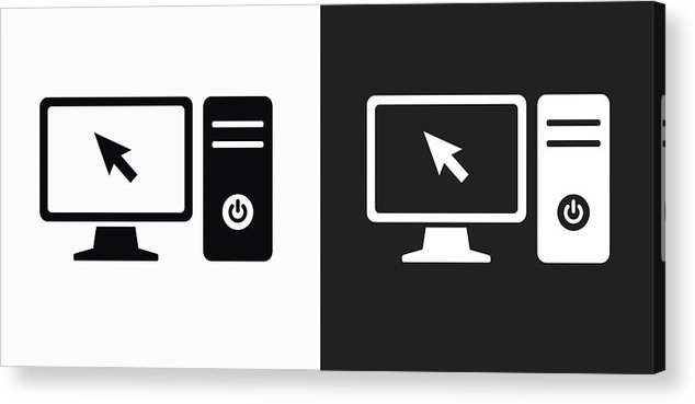 Desktop Icon On Black And White Vector Backgrounds Acrylic Print 634x369 Desktop Icon On Black And White Vector Backgrounds Acrylic Print