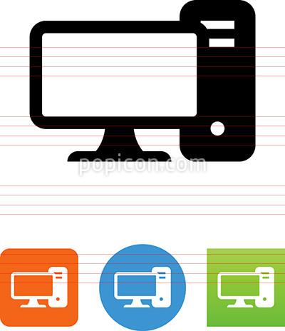 Vector Desktop Computer And Monitor Icon 400x464 Vector Desktop Computer And Monitor Icon