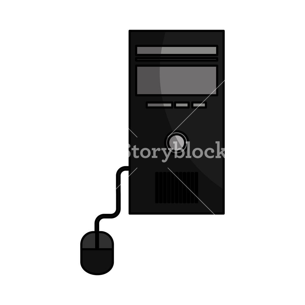 Computer Desktop Cpu With Mouse Isolated Icon Vector Illustration 1000x1000 Computer Desktop Cpu With Mouse Isolated Icon Vector Illustration
