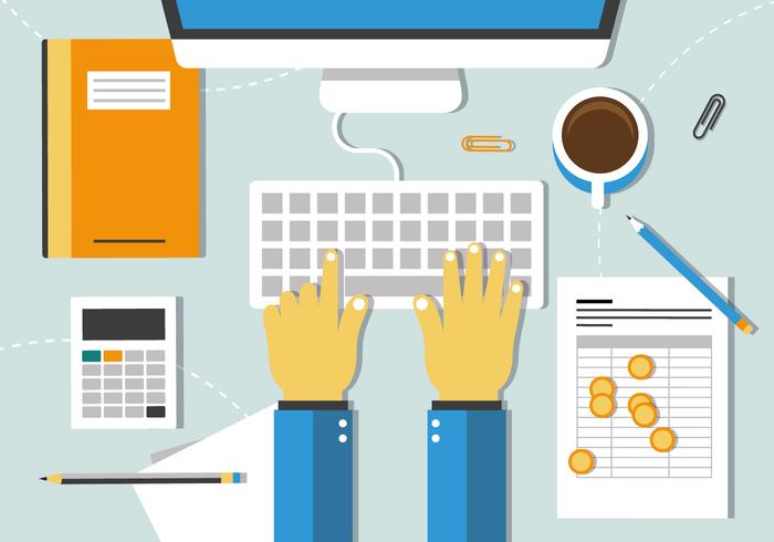 700x490 Free Vector Desktop Top View