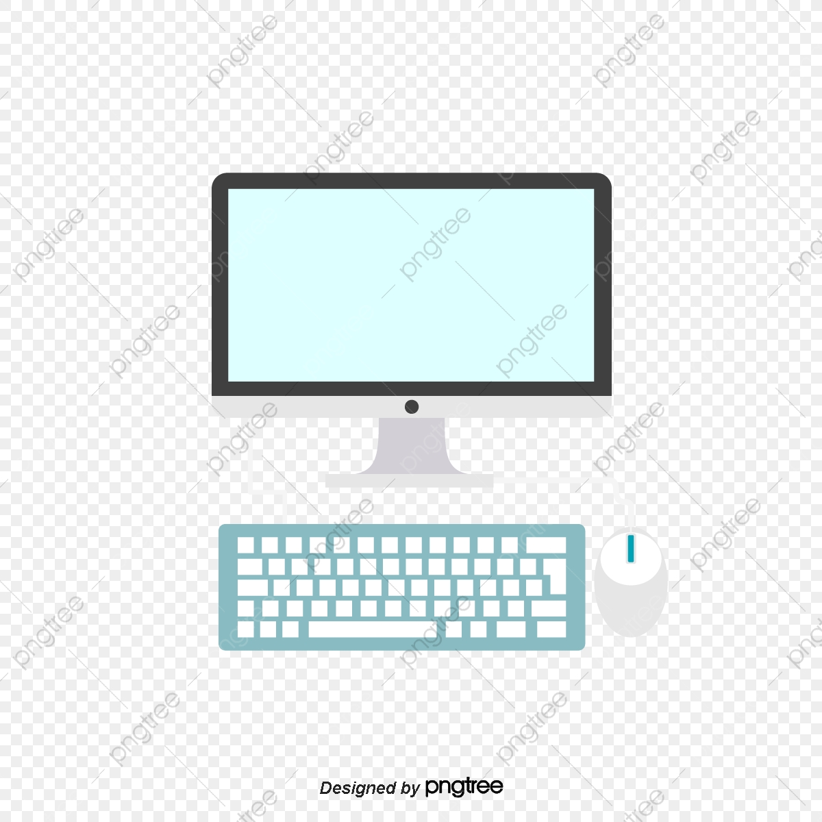 1200x1200 Vector Color Home Office Desktop Computer, Color Clipart, Home