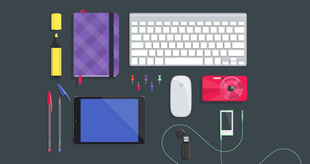 640x340 Desktop Flat Vector Objects