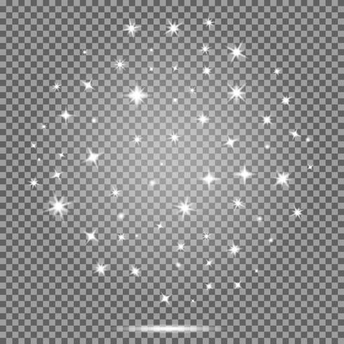 490x490 Vector Conjunto De Estrellas, Efecto De Destellos Blancos Sobre