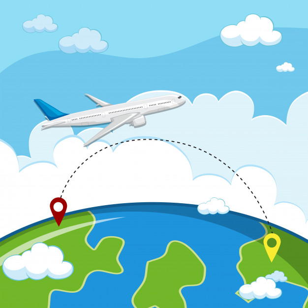 626x626 An Airplane Flying To Destination Vector Premium Download