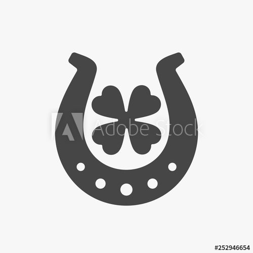500x500 Four Leaf Clover In Horse Shoe Simple Fortune Symbol Luck