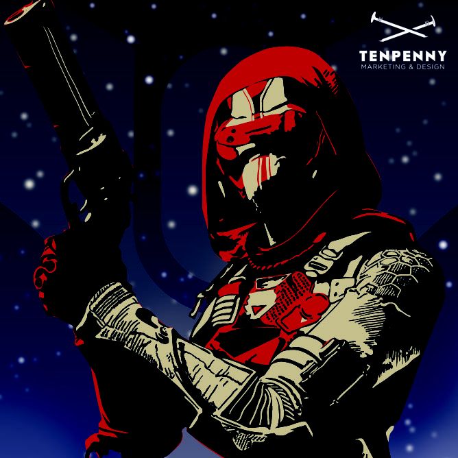 668x668 Vector Drawing Of A Hunter From The Bungie Video Game Destiny