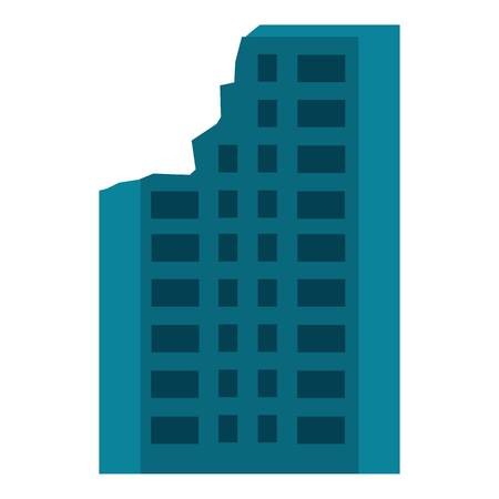 450x450 Destroyed City Building Icon Flat Illustration Of Destroyed City