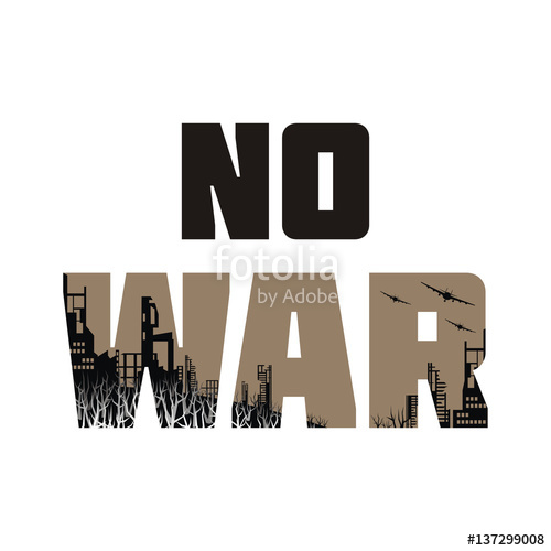 500x500 No War The Antiwar Poster With The Image Of The City Destroyed