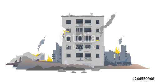 500x265 One Five Story Eastern European Destroyed Building Between