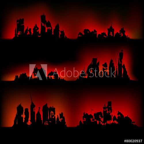 500x500 Silhouettes Destroyed Cities