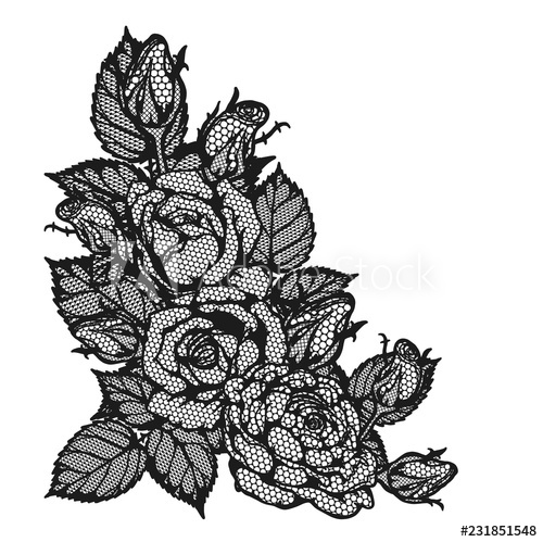 500x499 Rose Lace Vector