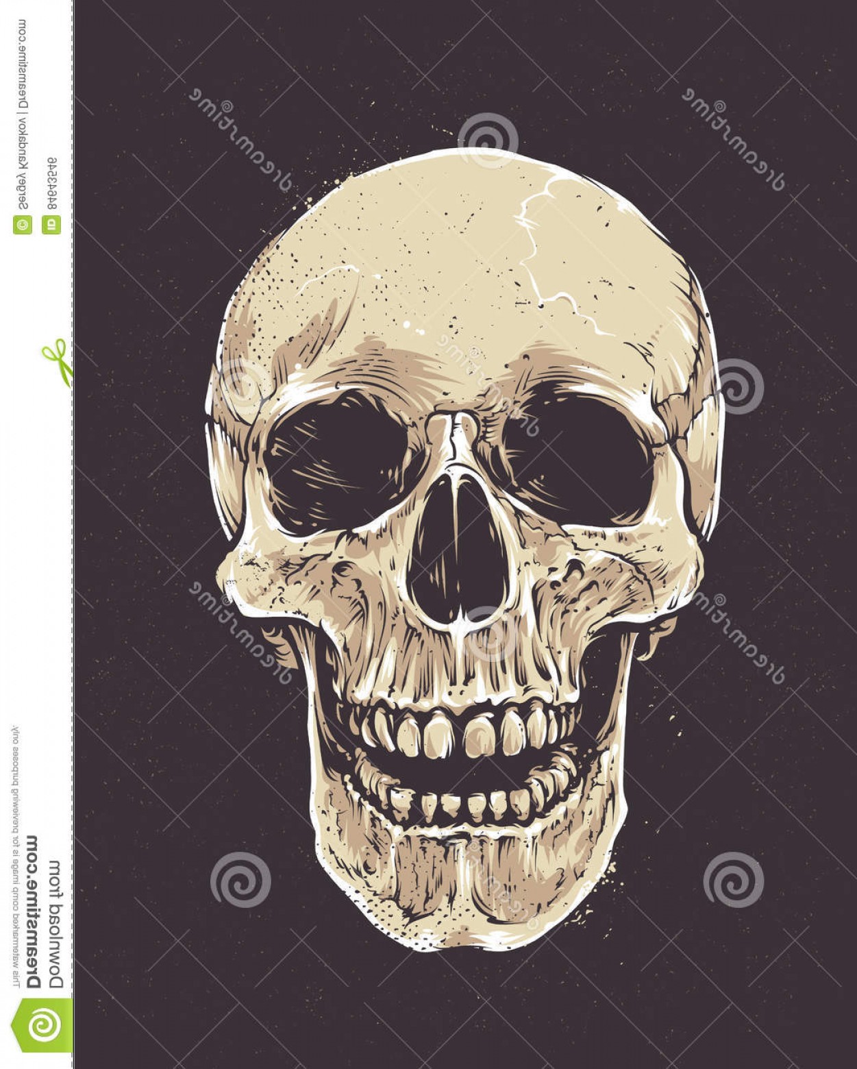 1251x1560 Stock Illustration Anatomic Grunge Skull Vector Art Detailed Hand