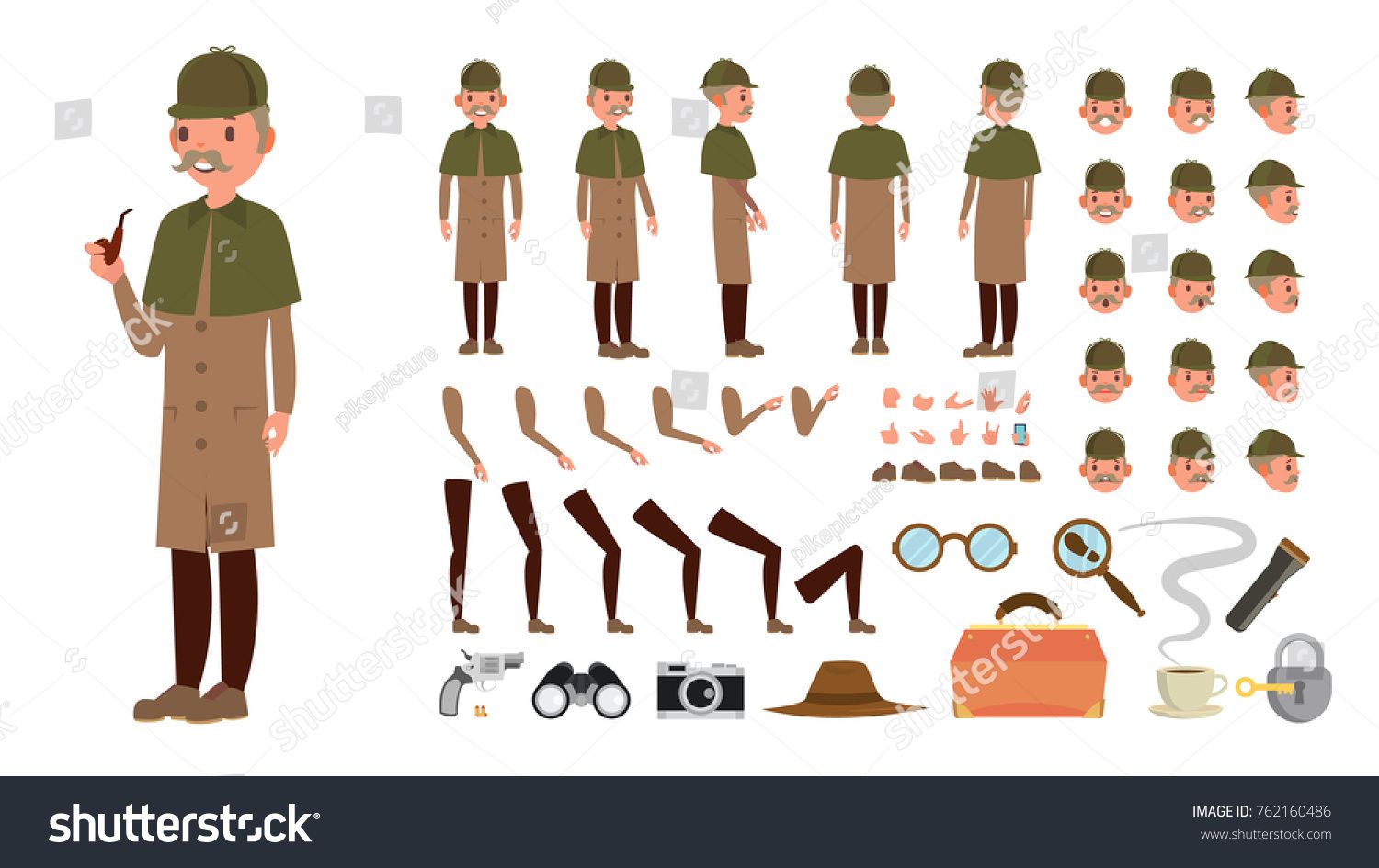 1500x945 Detective Vector Animated Tec Character Creation Set Snoop