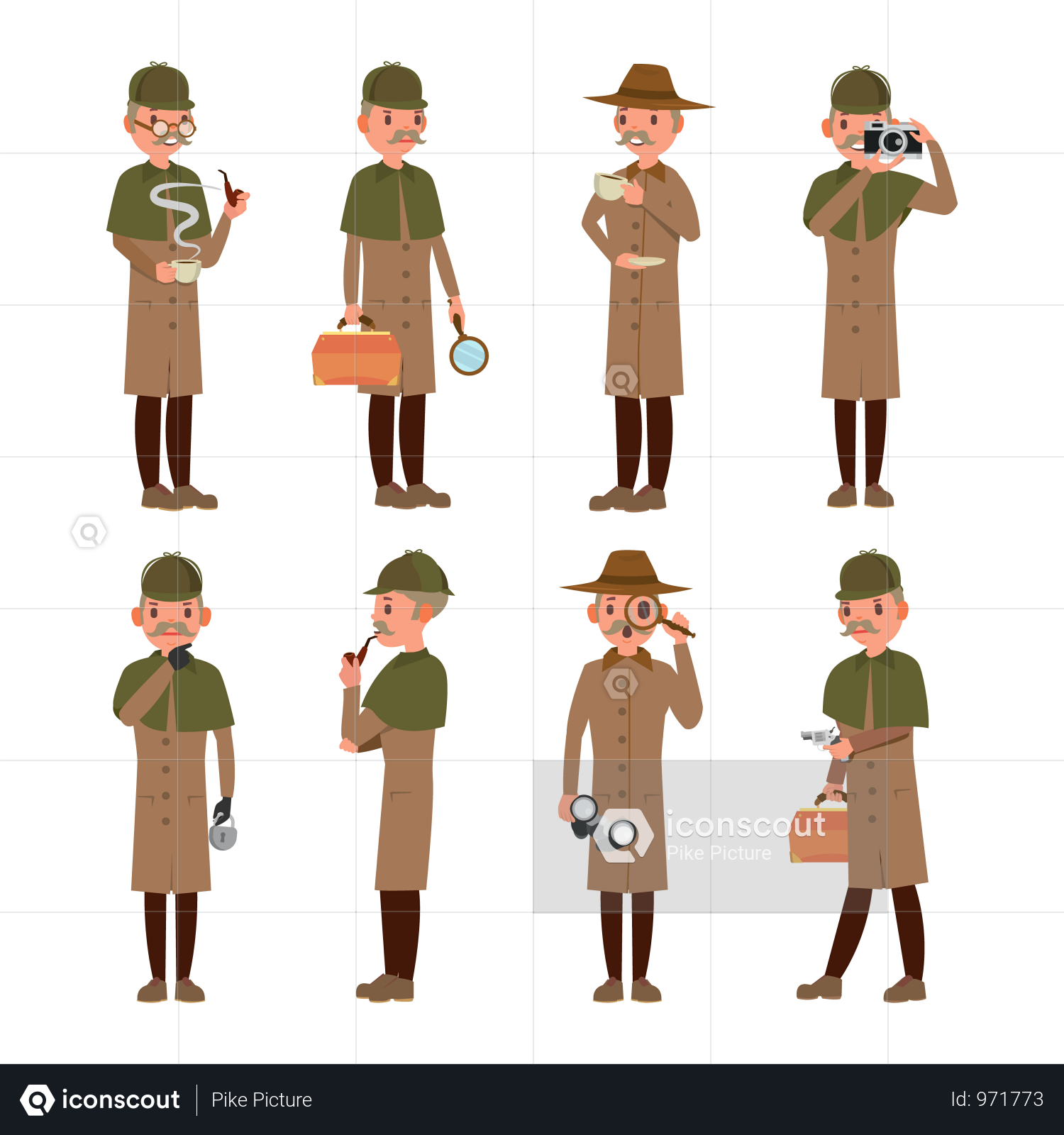 1500x1600 Premium Detective Vector Illustration Download In Png Vector Format