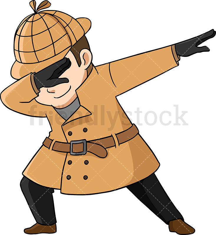 733x796 Dabbing Detective Cartoon Vector Clipart