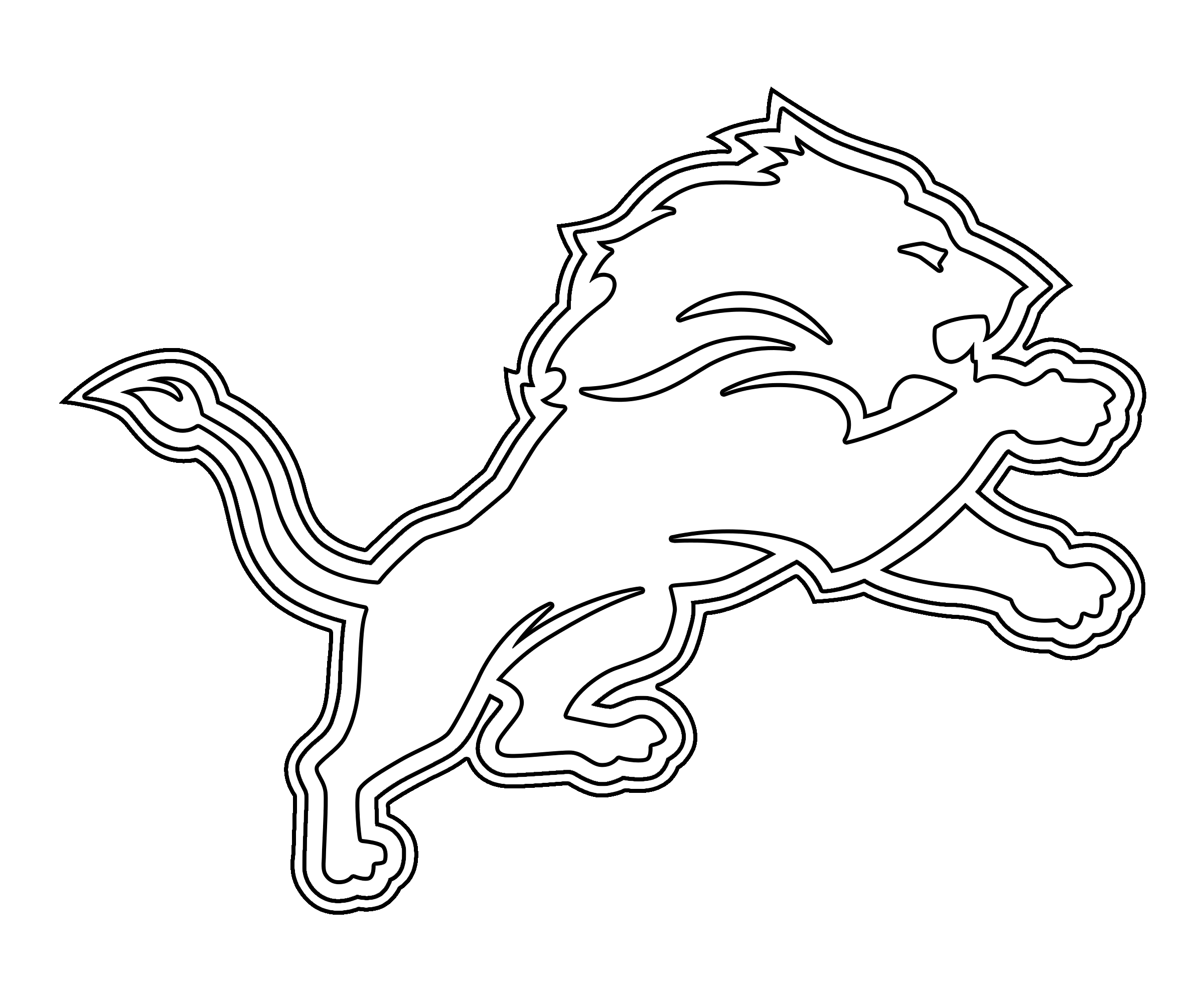 Detroit Lions Logo Black And White Sketch Coloring Page