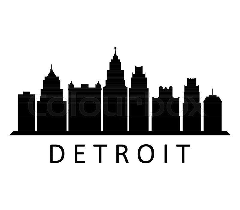 800x700 Detroit Skyline On White Background Stock Vector Colourbox
