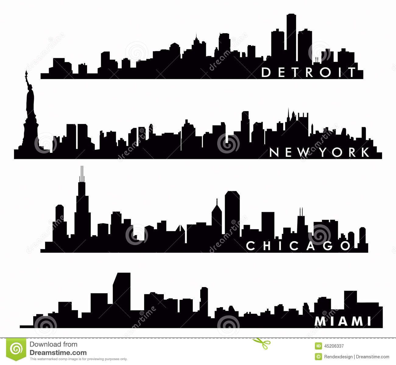 1300x1199 New York Skyline, Chicago Skyline, Miami Skyline, Detroit Skyline