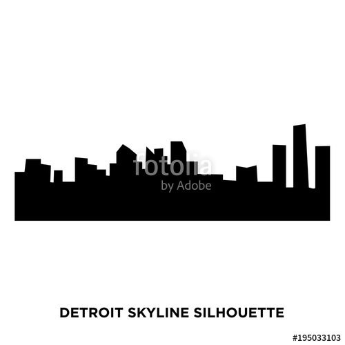 Detroit Skyline Silhouette Vector at Vectorified.com | Collection of ...