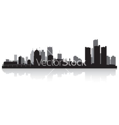 Detroit Skyline Silhouette Vector at Vectorified.com | Collection of ...