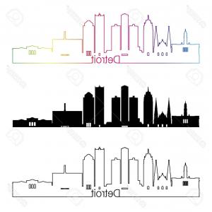 300x300 Detroit Flat Icon Skyline Silhouette Design Geekchicpro
