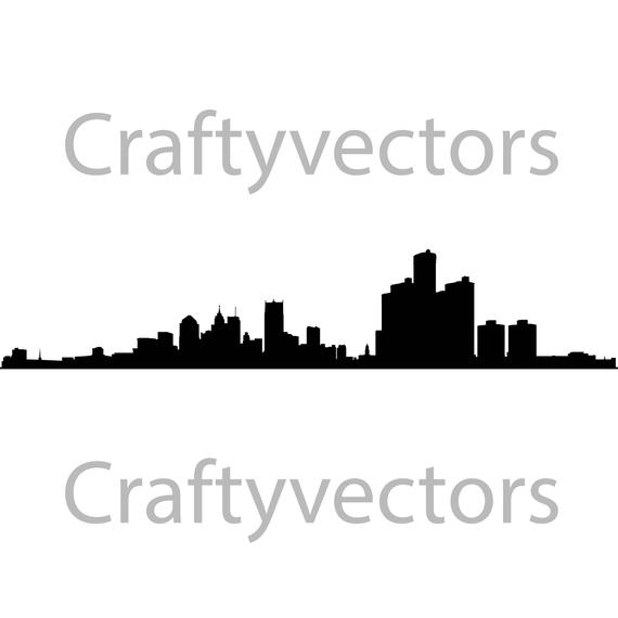570x570 Detroit City Skyline Vector Etsy