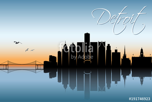 500x334 Detroit Skyline, Michigan Stock Image And Royalty Free Vector