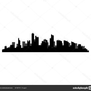 300x300 Stock Vector Detroit Skyline Reflected With Blue Sunburst Vector