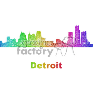300x300 City Skyline Vector Clipart Usa Detroit Royalty Free Gif