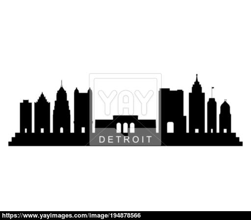 512x448 Skyline Detroit Vector