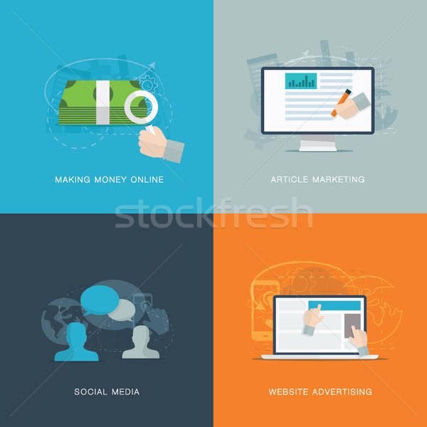 600x600 Flat Web Advertisiment And Social Media Development Vector Vector