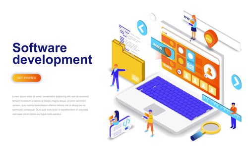 500x312 Software Development Isometric Concept Template Vector Free Download