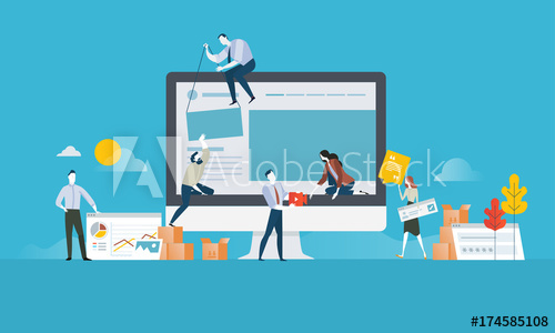 500x300 Web Design Flat Design Concept For Website And App Design